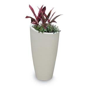 Jardinière haute Modesto, 16 po x 32 po, plastique, blanc cassé