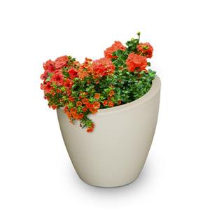 Jardinière haute Modesto, 20 po x 20 po, plastique, blanc cassé