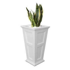 Jardinière haute Fairfield, 16 po x 28,5 po, plastique, blanc