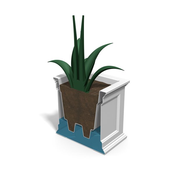 Mayne Fairfield Patio Planter - 20-in x 36-in- Plastic - White