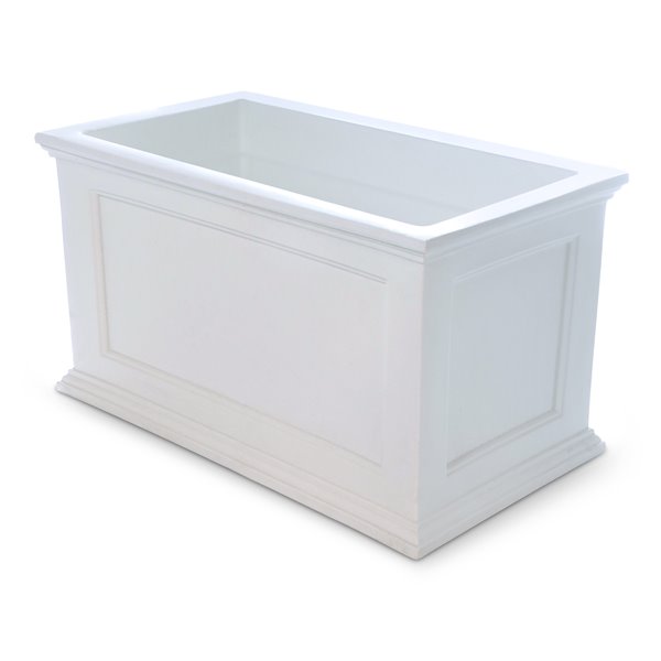 Mayne Fairfield Patio Planter - 20-in x 36-in- Plastic - White