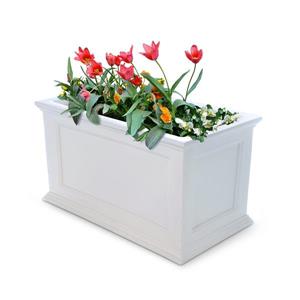 Mayne Fairfield Patio Planter - 20-in x 36-in- Plastic - White