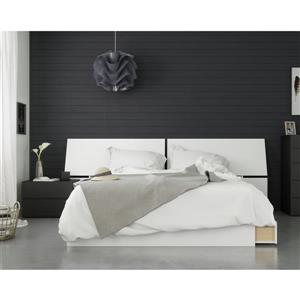 Nexera Context 3 Piece Queen Size Bedroom Set, Black & White