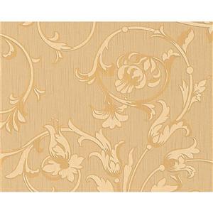 A.S. Creation Tessuto Baroque Wallpaper Roll - 21 -in - Beige/Orange