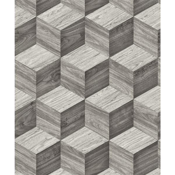 design id Modern Wallpaper Roll 21in Light Gray RONA