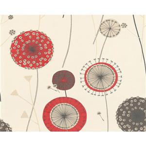 A.S. Creation Textile Flower Wallpaper Roll - 21 -in - Cream