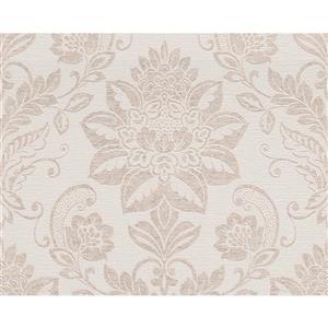 A.S. Creation Textile Flower Wallpaper Roll - 21 -in - Cream