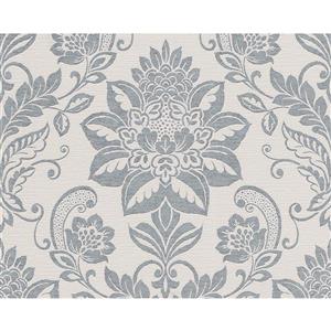A.S. Creation Textile Flower Wallpaper Roll - 21 -in - White