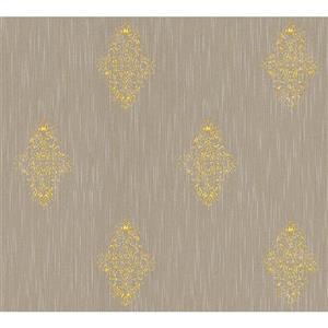 A.S. Creation High Quality Damask Wallpaper Roll - 21-in - Gold/Brown