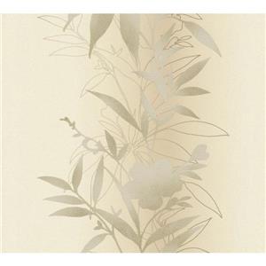 A.S. Creation Felicia Collection Wallpaper Roll - 21-in - Cream with Metallic effects