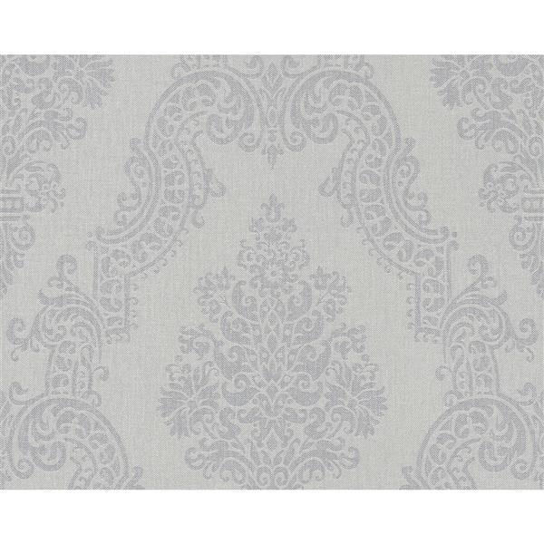 . Creation Elegance 2 Wallpaper Roll - 21-in - Damask Pattern - Light  Grey | RONA