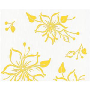 A.S. Creation Happy Hour Collection Wallpaper Roll - 21 -in - Floral Pattern - White and Yellow Floral