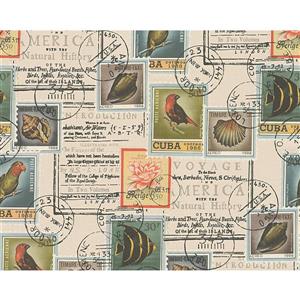 A.S. Creation Dekora Natur 6 Wallpaper Roll - 21-in - Stamp - Beige and Blue