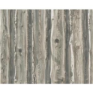 A.S. Creation Dekora Natur 6 Wallpaper Roll - 21-in - Beach Wood Design - Dark Grey