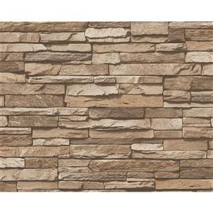 A.S. Creation Dekora Natur 6 Wallpaper Roll - 21-in - Bricks Pattern - Brown