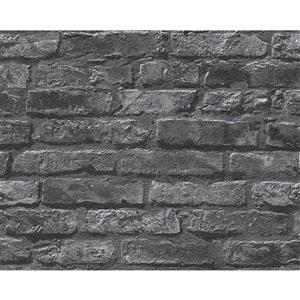 A.S. Creation Dekora Natur 6 Wallpaper Roll - 21-in - Real Brick Effect - Black