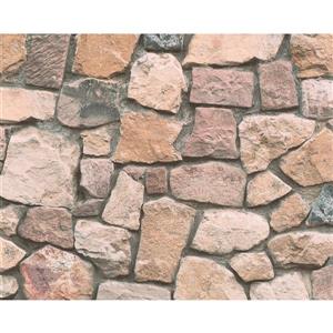 A.S. Creation Dekora Natur 6 Wallpaper Roll - 21-in - Real Stone Effect - Rusty Brown