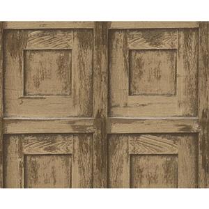 A.S. Creation Deco World 2 Wallpaper Roll - 21-in - Antique Wood Effect - Brown
