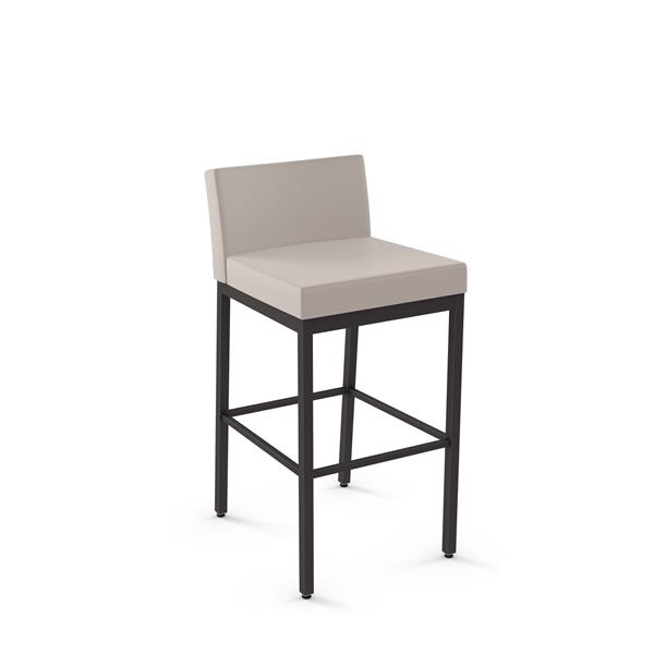 Tabouret de comptoir Fairfield 26 po, polyuréthane crème, métal brun foncé