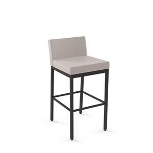 Tabouret de comptoir Fairfield 26 po, polyuréthane crème, métal brun foncé