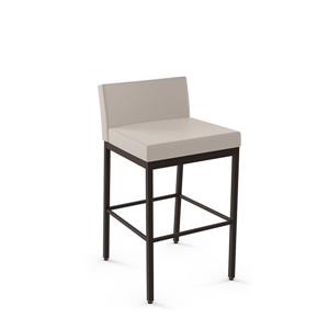 Amisco Fairfield Plus 26-in Counter Stool - Cream Faux Leather - Dark Brown Metal