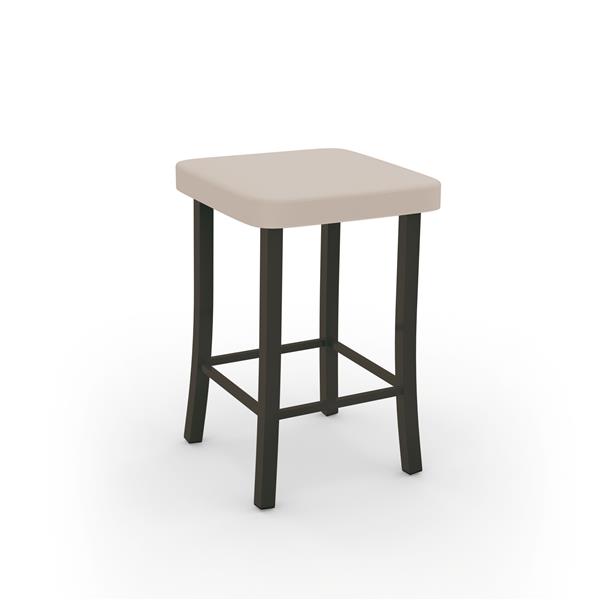 Amisco Ryan 25.13-in Counter Stool - Cream Faux Leather - Dark Brown Metal