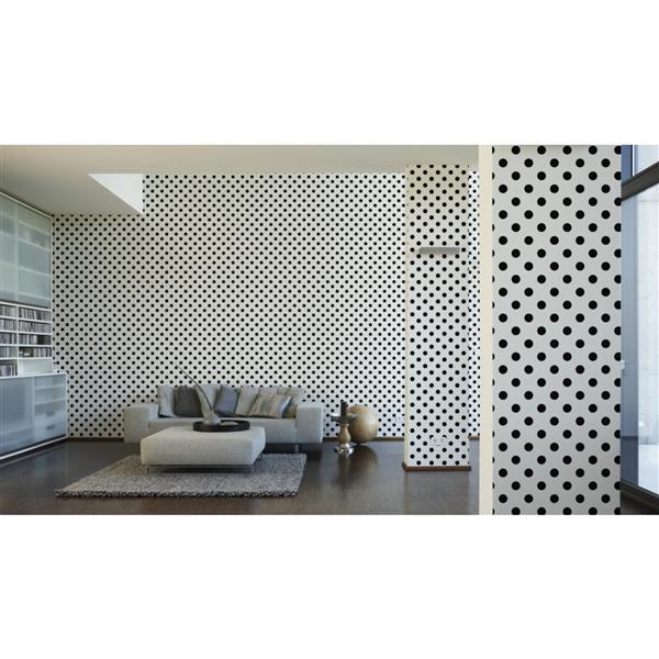 . Creation Black & White 2 Polka Dot Wallpaper Roll - 21-in - Black/White  | RONA
