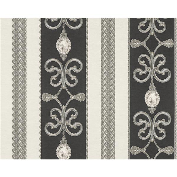 A.S. Creation Modern Crystal Wallpaper Roll - Black/Grey/White | RONA