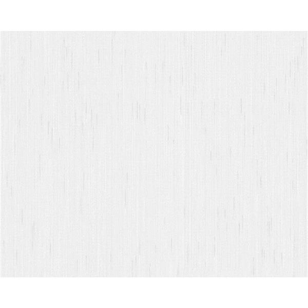 . Creation Blanc Collection Wallpaper Roll - Linen Design - Light Grey |  RONA