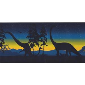 Retro Art Prehistoric Dinosaurs Wallpaper Border