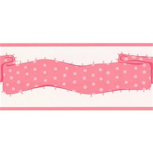 York Wallcoverings Stripes Wallpaper Border - Pink/White