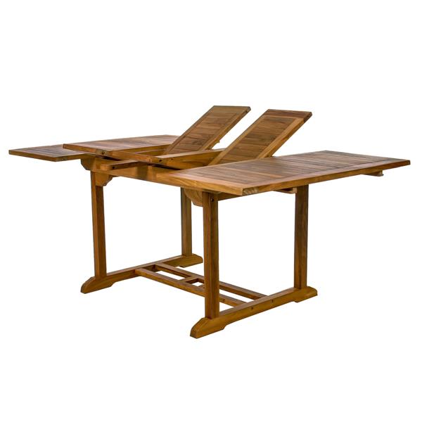 Ensemble Table et 4 Chaises en teck, Coussin vert