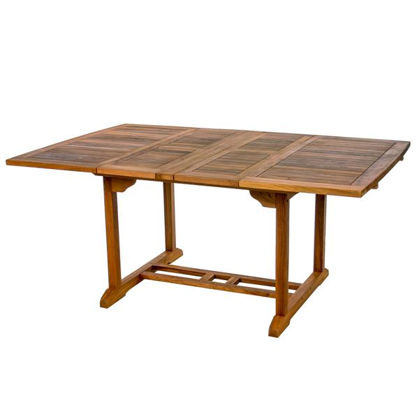 Ensemble Table et 4 Chaises en teck, Coussin vert