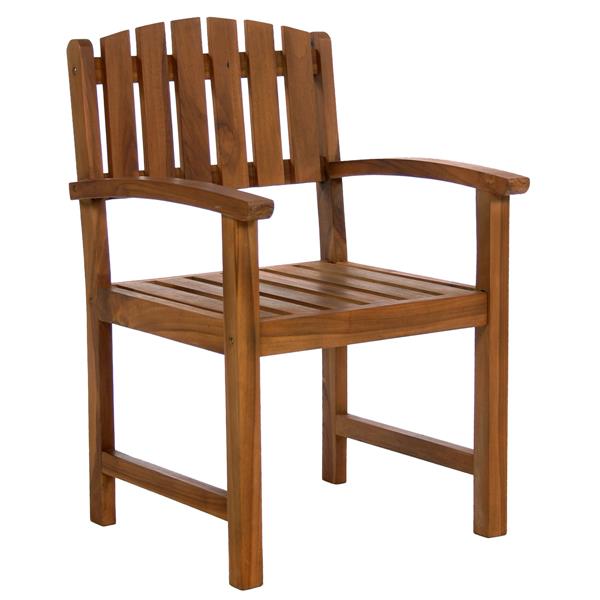 Ensemble Table et 4 Chaises en teck, Coussin vert