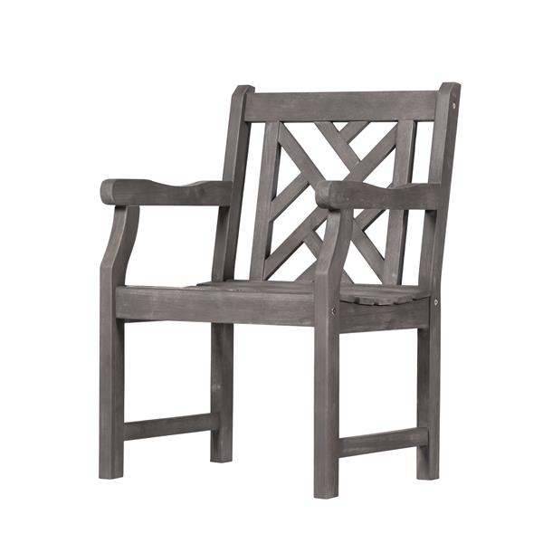 Vifah Renaissance Dining Set - Wood - Grey - 7 pcs