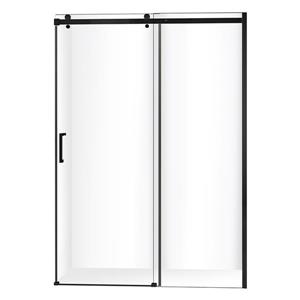 Jade Bath Quartz 48-in Sliding Shower Door with Matte Black Hardware