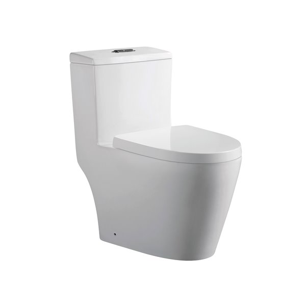 Jade Bath - Toilette blanche monobloc Danielle à double chasse supérieure