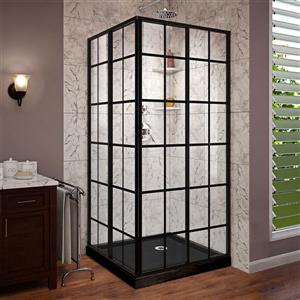 DreamLine French Corner 36-in Black Sliding Shower