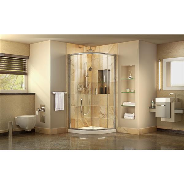 DreamLine Prime Sliding Shower Enclosure - 38-in - Acrylic - White