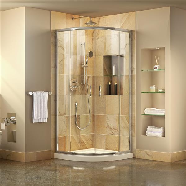 DreamLine Prime 33-in White Acrylic Shower Base Kit