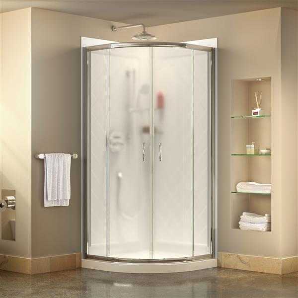 DreamLine Prime Shower Base Kit - 33-in - Acrylic - White