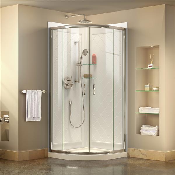 DreamLine Prime Shower Base Kit - 36-in - Acrylic - White