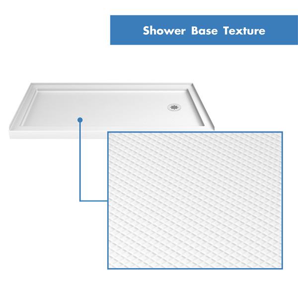 SlimLine 36 x 60 x 2 3/4 Right Drain Single Threshold Shower Base in White
