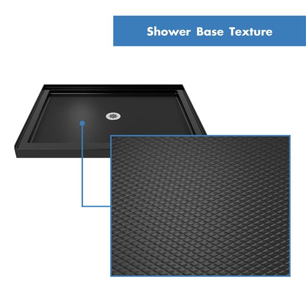 DreamLine SlimLine 32-in x 32-in Black Acrylic Shower Base