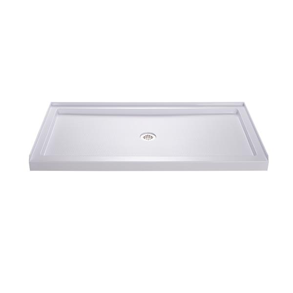 Base de douche SlimLine par DreamLine 30 po x 60 po x 2,75 po acrylique blanc