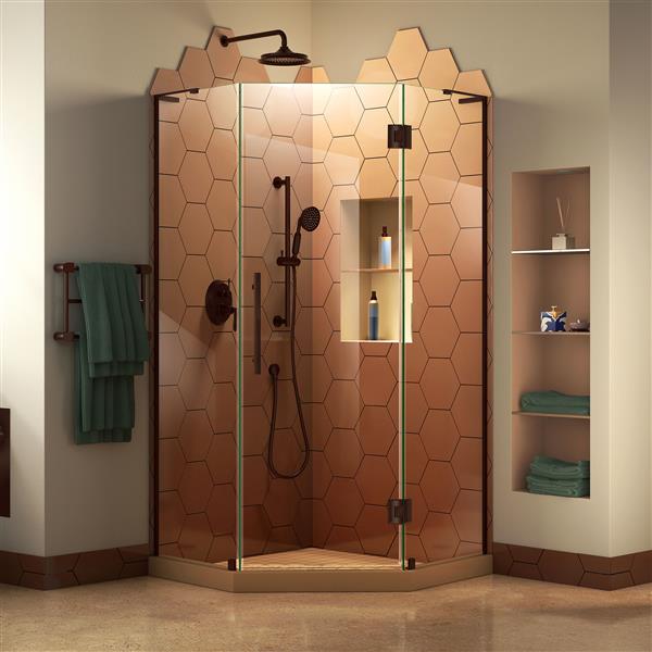 DreamLine Prism Plus Shower Door - 36-in x 72-in - Bronze