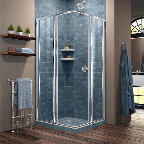 DreamLine Cornerview Sliding Shower Door - 34.5-in x -in - Chrome