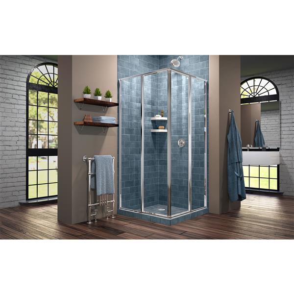 DreamLine Cornerview Sliding Shower Door - 34.5-in x -in - Chrome