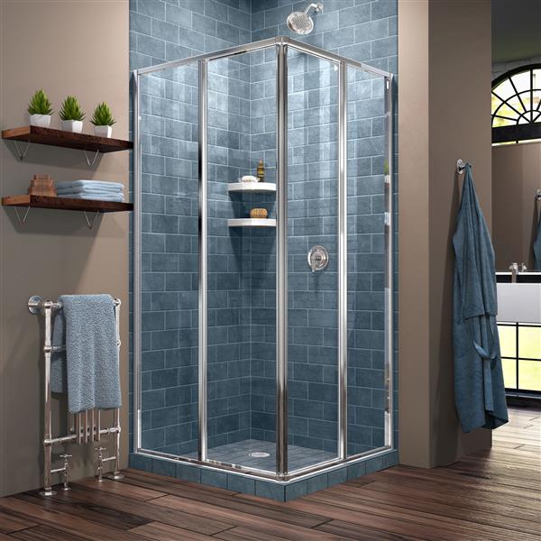 Dreamline Cornerview Sliding Shower Door 34 5 In X In Chrome