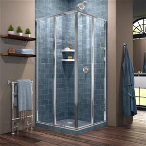 DreamLine Cornerview Sliding Shower Door - 34.5-in x -in - Chrome